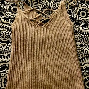 Tan tank top/crop top